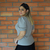 Lustrous Allure: Square Neck Lurex Shirt