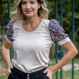 Animal Print Sleeve Top