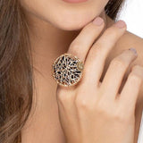 Adjustable Crystal Dreamcatcher Ring - 14K Gold