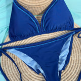 Hand-Embroidered Triangle Bikini