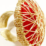 Adjustable Crystal Dreamcatcher Ring - 14K Gold