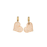 Everlasting Love Handwoven Heart Earrings - 14K Gold-Plated