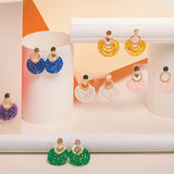 Colorful Agate Hoop Earrings - 14K Gold