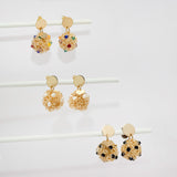 Fire Bead Elegance Earrings - 14K Gold-Plated