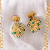 Fire Bead Elegance Earrings - 14K Gold-Plated