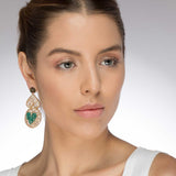 Crystal Heart Dangle Earrings - 14K Gold-Plated