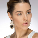 Crystal Heart Dangle Earrings - 14K Gold-Plated