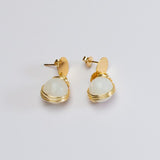 Gold-Plated Solitaire Pearl Earrings
