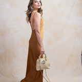 Plain strappy Satin Dress