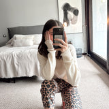 Chic Animal Print Trousers
