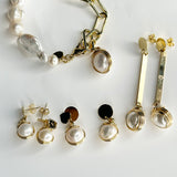 Gold-Plated Solitaire Pearl Earrings