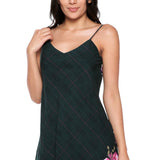 Plaid and Roses Short Dress