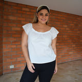 Wide Neck White Shirt