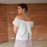Wide Neck White Shirt