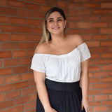 Wide Neck White Shirt
