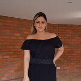 Wide Neck Black Shirt