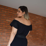 Wide Neck Black Shirt
