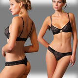 Lace black thong