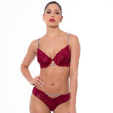 Thong in wine lace