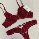 Thong in wine lace