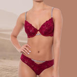 Thong in wine lace