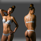 Seamless Mid-Rise Basic Thong with Cotton Reinforcement
