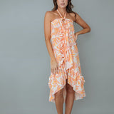 Flattering Long Wrap Skirt or Dress with Chic Ruffle Detail