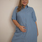 Denim curvy dress
