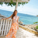 Flattering Long Wrap Skirt or Dress with Chic Ruffle Detail