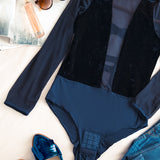 Velvet Criss-Cross Bodysuit