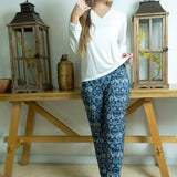 Long Sleeve Sleepwear Set with Stylish Printed Pants
