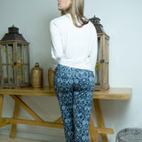 Long Sleeve Sleepwear Set with Stylish Printed Pants