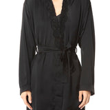 Silk Robe with Lace Details