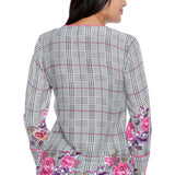 Comfy Plaid Pajama Set with V-Neck Shirt.