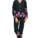 Comfy Plaid Pajama Set with V-Neck Shirt.