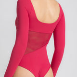 Long Sleeve Bodysuit with Tulle Details