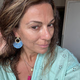 Colorful Agate Hoop Earrings - 14K Gold