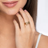 ALMA ETERNA — Hummingbird Ring (Adjustable) — 18K Gold-Plated