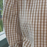 Chic Checkered Blouse with Puff Sleeves