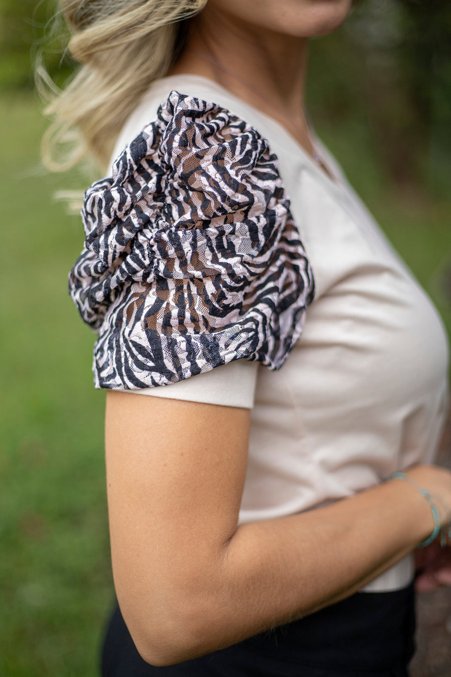 Animal Print Sleeve Top