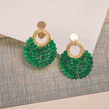Colorful Agate Hoop Earrings - 14K Gold