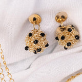 Fire Bead Elegance Earrings - 14K Gold-Plated