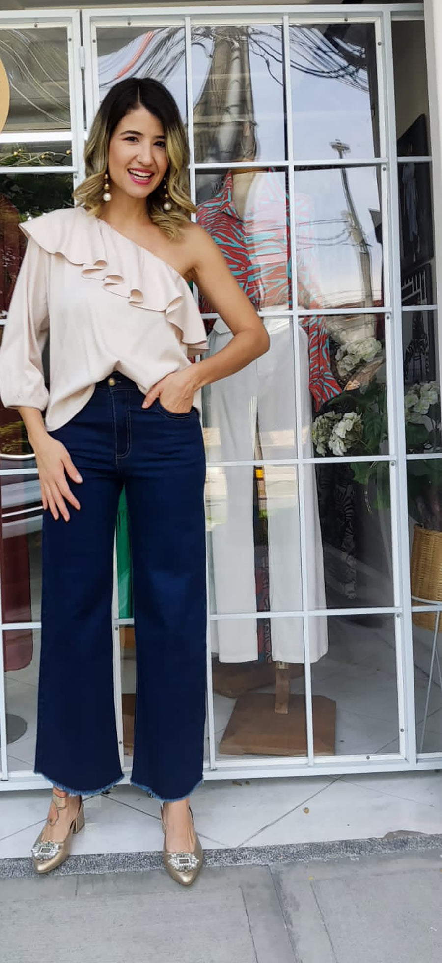 Luxe Ruffle Sleeve Shirt: