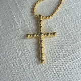 Beaded Cross Necklace – 18K Gold Plated | Handcrafted in Chile