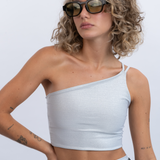 The Glow One-Shoulder Crop Top Inevitable
