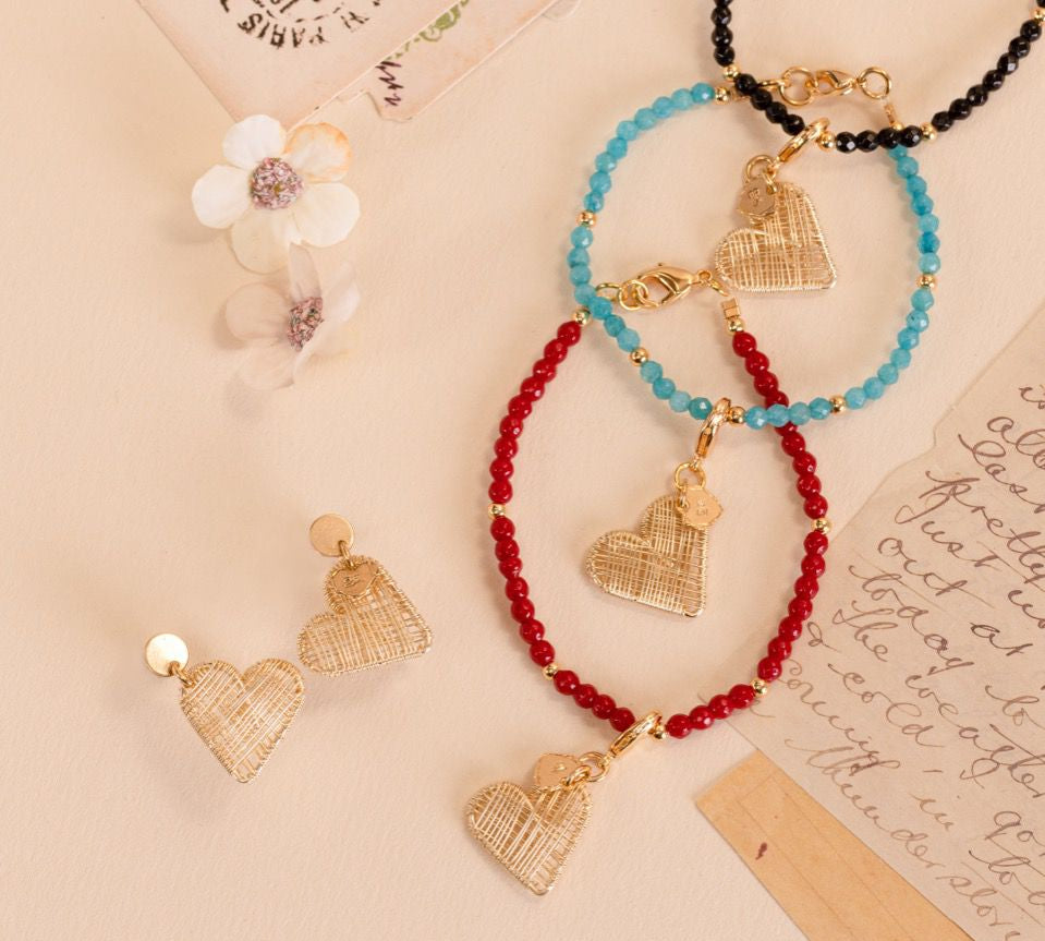 Divine Hearts: Agate & Swarovski Bracelets Collection