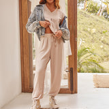 Loungewear set, V-Neck Blouse and Joggers