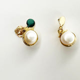 14K Gold-Plated Solitaire Pearl Earrings