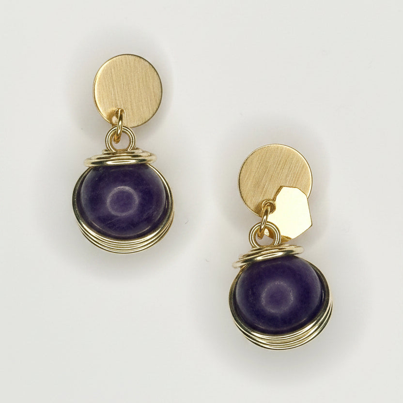 Mini Solitaire Agate Earrings Collection