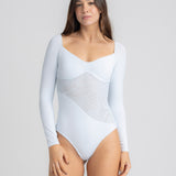 Long Sleeve Bodysuit with Tulle Details